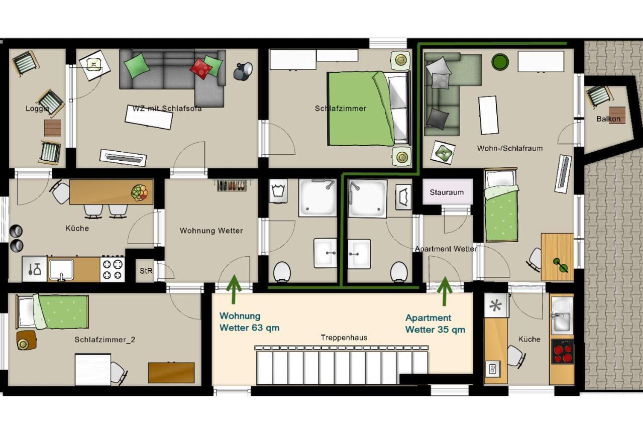 Haus Homann-Schneider, Wohnung Wetter Wetter  Dış mekan fotoğraf